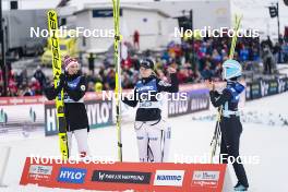 19.03.2023, Vikersund, Norway (NOR): Silje Opseth (NOR), Ema Klinec (SLO), Yuki Ito (JPN), (l-r) - FIS ski flying women, individual HS240, Vikersund (NOR). www.nordicfocus.com. © Thibaut/NordicFocus. Every downloaded picture is fee-liable.
