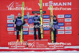 19.03.2023, Vikersund, Norway (NOR): Silje Opseth (NOR), Ema Klinec (SLO), Yuki Ito (JPN), (l-r)  - FIS ski flying women, individual HS240, Vikersund (NOR). www.nordicfocus.com. © Thibaut/NordicFocus. Every downloaded picture is fee-liable.