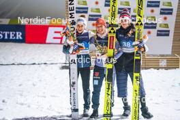23.02.2023, Planica, Slovenia (SLO): Eva Pinkelnig (AUT), Katharina Althaus (GER), Anna Odine Stroem (NOR), (l-r) - FIS nordic world ski championships ski jumping women, individual HS100, Planica (SLO). www.nordicfocus.com. © Thibaut/NordicFocus. Every downloaded picture is fee-liable.