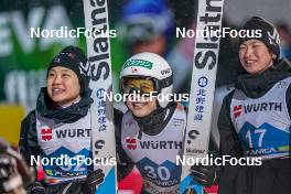 01.03.2023, Planica, Slovenia (SLO): Yuki Ito (JPN), Nozomi Maruyama (JPN), Ringo Miyajima (JPN), (l-r)  - FIS nordic world ski championships ski jumping women, individual HS138, Planica (SLO). www.nordicfocus.com. © Thibaut/NordicFocus. Every downloaded picture is fee-liable.