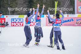 25.02.2023, Planica, Slovenia (SLO): Anna Rupprecht (GER), Selina Freitag (GER), Katharina Althaus (GER), Luisa Goerlich (GER) - FIS nordic world ski championships ski jumping women, team HS100, Planica (SLO). www.nordicfocus.com. © Thibaut/NordicFocus. Every downloaded picture is fee-liable.