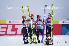 25.02.2023, Planica, Slovenia (SLO): Anna Rupprecht (GER), Selina Freitag (GER), Katharina Althaus (GER), Luisa Goerlich (GER), (l-r) - FIS nordic world ski championships ski jumping women, team HS100, Planica (SLO). www.nordicfocus.com. © Thibaut/NordicFocus. Every downloaded picture is fee-liable.