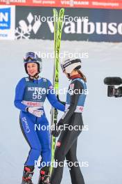 03.12.2023, Lillehammer, Norway (NOR): Alexandria Loutitt (CAN), Josephine Pagnier (FRA), (l-r)  - FIS world cup ski jumping women, individual HS140, Lillehammer (NOR). www.nordicfocus.com. © Authamayou/NordicFocus. Every downloaded picture is fee-liable.