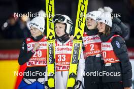 15.12.2023, Engelberg, Switzerland (SUI): Nika Kriznar (SLO), Ema Klinec (SLO), Taja Bodlaj (SLO), Ajda Kosnjek (SLO), (l-r)  - FIS world cup ski jumping women, individual HS140, Engelberg (SUI). www.nordicfocus.com. © Thibaut/NordicFocus. Every downloaded picture is fee-liable