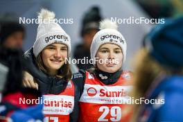 15.12.2023, Engelberg, Switzerland (SUI): Ajda Kosnjek (SLO), Nika Kriznar (SLO), (l-r)  - FIS world cup ski jumping women, individual HS140, Engelberg (SUI). www.nordicfocus.com. © Thibaut/NordicFocus. Every downloaded picture is fee-liable