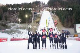 16.12.2023, Engelberg, Switzerland (SUI): Ema Klinec (SLO), Nika Kriznar (SLO), Nika Prevc (SLO), Taja Bodlaj (SLO), Ajda Kosnjek (SLO) - FIS world cup ski jumping women, individual HS140, Engelberg (SUI). www.nordicfocus.com. © Thibaut/NordicFocus. Every downloaded picture is fee-liable