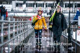 14.12.2023, Engelberg, Switzerland (SUI): Katharina Schmid (GER), Anna Rupprecht (GER), (l-r)  - FIS world cup ski jumping women, training, Engelberg (SUI). www.nordicfocus.com. © Thibaut/NordicFocus. Every downloaded picture is fee-liable
