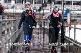 14.12.2023, Engelberg, Switzerland (SUI): Emely Torazza (SUI), Rea Kindlimann (SUI), (l-r)  - FIS world cup ski jumping women, training, Engelberg (SUI). www.nordicfocus.com. © Thibaut/NordicFocus. Every downloaded picture is fee-liable