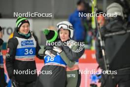 30.12.2023, Garmisch, Germany (GER): Silje Opseth (NOR), Thea Minyan Bjoerseth (NOR), Eirin Maria Kvandal (NOR), (l-r) - FIS world cup ski jumping women, individual HS142, Garmisch (GER). www.nordicfocus.com. © Reichert/NordicFocus. Every downloaded picture is fee-liable