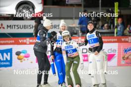 30.12.2023, Garmisch, Germany (GER): Nika Kriznar (SLO), Nika Prevc (SLO), Ema Klinec (SLO), (l-r) - FIS world cup ski jumping women, individual HS142, Garmisch (GER). www.nordicfocus.com. © Reichert/NordicFocus. Every downloaded picture is fee-liable