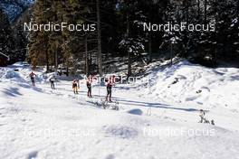 14.01.2023, Sexten, Italy (ITA): Oskar Kardin, Andreas Nygaard, Amund Riege, Emil Persson, (l-r)  - Ski Classics Pustertaler Ski Marathon - Sexten (ITA). www.nordicfocus.com. © Vanzetta/NordicFocus. Every downloaded picture is fee-liable.