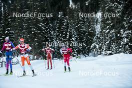 14.01.2023, Sexten, Italy (ITA): Sigurd Hulbak, Stanislav Rezac (CZE), Christian Winker, (l-r)  - Ski Classics Pustertaler Ski Marathon - Sexten (ITA). www.nordicfocus.com. © Vanzetta/NordicFocus. Every downloaded picture is fee-liable.