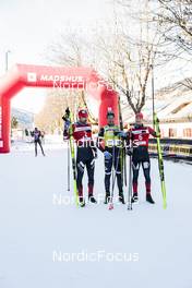 14.01.2023, Sexten, Italy (ITA): Andreas Nygaard, Emil Persson, Kasper Stadaas, (l-r)  - Ski Classics Pustertaler Ski Marathon - Sexten (ITA). www.nordicfocus.com. © Vanzetta/NordicFocus. Every downloaded picture is fee-liable.