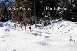 14.01.2023, Sexten, Italy (ITA): Oskar Kardin, Andreas Nygaard, Amund Riege, Emil Persson, (l-r)  - Ski Classics Pustertaler Ski Marathon - Sexten (ITA). www.nordicfocus.com. © Vanzetta/NordicFocus. Every downloaded picture is fee-liable.