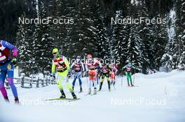 14.01.2023, Sexten, Italy (ITA): Lars S¿rensen, Lauro Braendli, Jonas Bergli, (l-r)  - Ski Classics Pustertaler Ski Marathon - Sexten (ITA). www.nordicfocus.com. © Vanzetta/NordicFocus. Every downloaded picture is fee-liable.