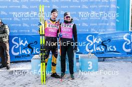 14.01.2023, Sexten, Italy (ITA): Karolina Hedenstroem, Amund Riege, (l-r)  - Ski Classics Pustertaler Ski Marathon - Sexten (ITA). www.nordicfocus.com. © Vanzetta/NordicFocus. Every downloaded picture is fee-liable.