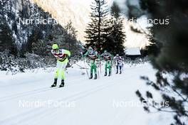 14.01.2023, Sexten, Italy (ITA): Johannes Ekloef, Anton Elvseth, Henrik Webjoernsen, (l-r)  - Ski Classics Pustertaler Ski Marathon - Sexten (ITA). www.nordicfocus.com. © Vanzetta/NordicFocus. Every downloaded picture is fee-liable.