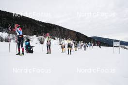 15.01.2023, Niederdorf, Italy (ITA): Fleten Emilie (NOR), Slind Astrid ¯yre (NOR), Elebro Sofie (SWE), Roivas Kati (FIN), Heiskanen Heli (FIN), (l-r)  - Ski Classics Prato Piazza Mountain Challenge - Niederdorf (ITA). www.nordicfocus.com. © Vanzetta/NordicFocus. Every downloaded picture is fee-liable.
