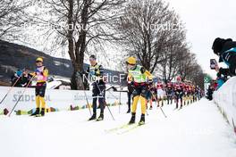 15.01.2023, Niederdorf, Italy (ITA): Persson Emil (SWE), Riege Amund (NOR), Buskqvist Alfred (SWE), (l-r)  - Ski Classics Prato Piazza Mountain Challenge - Niederdorf (ITA). www.nordicfocus.com. © Vanzetta/NordicFocus. Every downloaded picture is fee-liable.