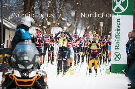 15.01.2023, Niederdorf, Italy (ITA): Persson Emil (SWE), Buskqvist Alfred (SWE), Stadaas Kasper (NOR), (l-r)  - Ski Classics Prato Piazza Mountain Challenge - Niederdorf (ITA). www.nordicfocus.com. © Vanzetta/NordicFocus. Every downloaded picture is fee-liable.