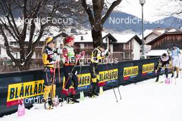 15.01.2023, Niederdorf, Italy (ITA): Hedenstroem Karolina (SWE), Larsson Jenny (SWE), Dahl Ida (SWE), Fleten Emilie (NOR), (l-r)  - Ski Classics Prato Piazza Mountain Challenge - Niederdorf (ITA). www.nordicfocus.com. © Vanzetta/NordicFocus. Every downloaded picture is fee-liable.