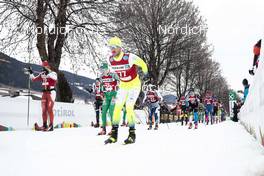 15.01.2023, Niederdorf, Italy (ITA): Vank Michael (CZE), Bosin Emanuele (ITA), S¿rensen Lars (NOR), Myhlback Alvar (SWE), Flurin Pfaeffli Gian (SUI), (l-r)  - Ski Classics Prato Piazza Mountain Challenge - Niederdorf (ITA). www.nordicfocus.com. © Vanzetta/NordicFocus. Every downloaded picture is fee-liable.