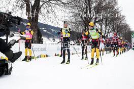15.01.2023, Niederdorf, Italy (ITA): Persson Emil (SWE), Riege Amund (NOR), Buskqvist Alfred (SWE), (l-r)  - Ski Classics Prato Piazza Mountain Challenge - Niederdorf (ITA). www.nordicfocus.com. © Vanzetta/NordicFocus. Every downloaded picture is fee-liable.