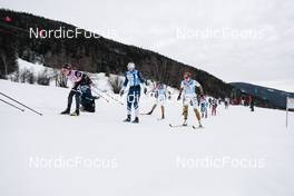15.01.2023, Niederdorf, Italy (ITA): Hedenstroem Karolina (SWE), Lindberg Sofia (SWE), Smedaas Magni (NOR), (l-r)  - Ski Classics Prato Piazza Mountain Challenge - Niederdorf (ITA). www.nordicfocus.com. © Vanzetta/NordicFocus. Every downloaded picture is fee-liable.