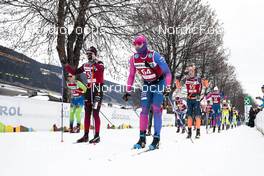 15.01.2023, Niederdorf, Italy (ITA): Ottilinger Patrick (GER), Maekelae Juuso (FIN), Karlsson Jakob (SWE), Stakston Petter (NOR), Mattson Myhr Konrad (SWE), (l-r)  - Ski Classics Prato Piazza Mountain Challenge - Niederdorf (ITA). www.nordicfocus.com. © Vanzetta/NordicFocus. Every downloaded picture is fee-liable.