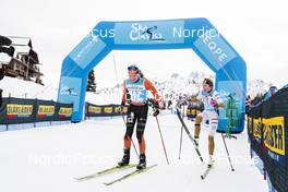 15.01.2023, Niederdorf, Italy (ITA): Roivas Kati (FIN), Smedaas Magni (NOR), (l-r)  - Ski Classics Prato Piazza Mountain Challenge - Niederdorf (ITA). www.nordicfocus.com. © Vanzetta/NordicFocus. Every downloaded picture is fee-liable.