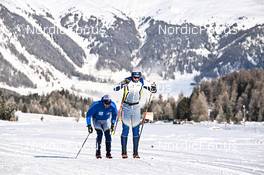 20.01.2023, Zuoz Switzerland (SUI): Nico Walther (SUI), Lauro Braendli (SUI), (l-r) - Ski Classics La Diagonela, Zuoz (SUI). www.nordicfocus.com. © Reichert/NordicFocus. Every downloaded picture is fee-liable.