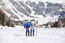 20.01.2023, Zuoz Switzerland (SUI): Nico Walther (SUI), Lauro Braendli (SUI), (l-r) - Ski Classics La Diagonela, Zuoz (SUI). www.nordicfocus.com. © Reichert/NordicFocus. Every downloaded picture is fee-liable.