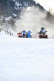 21.01.2023, Zuoz Switzerland (SUI): Amund Riege (NOR), Alvar Myhlback (SWE), Fabian Stocek (CZE), (l-r) - Ski Classics La Diagonela, Zuoz (SUI). www.nordicfocus.com. © Reichert/NordicFocus. Every downloaded picture is fee-liable.
