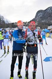 21.01.2023, Zuoz Switzerland (SUI): Bjoern Daehlie (NOR), Anders Aukland (NOR) - Ski Classics La Diagonela, Zuoz (SUI). www.nordicfocus.com. © Reichert/NordicFocus. Every downloaded picture is fee-liable.