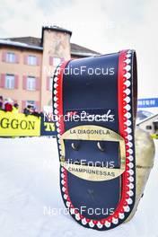 21.01.2023, Zuoz Switzerland (SUI): feature: ÒLa DiagonelaÓ bell for winners - Ski Classics La Diagonela, Zuoz (SUI). www.nordicfocus.com. © Reichert/NordicFocus. Every downloaded picture is fee-liable.