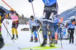 21.01.2023, Zuoz Switzerland (SUI): Amund Riege (NOR), Thomas Bing (GER), (l-r) - Ski Classics La Diagonela, Zuoz (SUI). www.nordicfocus.com. © Reichert/NordicFocus. Every downloaded picture is fee-liable.