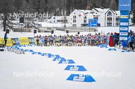 21.01.2023, Zuoz Switzerland (SUI): feature: Start of mens race - Ski Classics La Diagonela, Zuoz (SUI). www.nordicfocus.com. © Reichert/NordicFocus. Every downloaded picture is fee-liable.