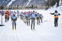 21.01.2023, Zuoz Switzerland (SUI): Runar Skaug Mathisen (NOR), Tord Asle Gjerdalen (NOR), (l-r) - Ski Classics La Diagonela, Zuoz (SUI). www.nordicfocus.com. © Reichert/NordicFocus. Every downloaded picture is fee-liable.