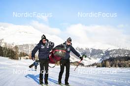 20.01.2023, Zuoz Switzerland (SUI): Chris Andre Jespersen (NOR), Astrid Oyre Slind (NOR), (l-r) - Ski Classics La Diagonela, Zuoz (SUI). www.nordicfocus.com. © Reichert/NordicFocus. Every downloaded picture is fee-liable.