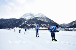21.01.2023, Zuoz Switzerland (SUI): Karstein Johaug (NOR), Petter Northug (NOR), Runar Skaug Mathisen (NOR), (l-r) - Ski Classics La Diagonela, Zuoz (SUI). www.nordicfocus.com. © Reichert/NordicFocus. Every downloaded picture is fee-liable.