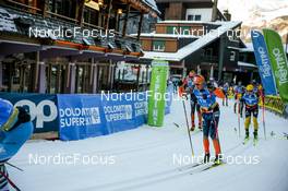 29.01.2023, Trentino, Italy (ITA): Stian Hoelgaard (NOR), Johannes Ekloef (SWE), (l-r) - Ski Classics Marcialonga, Trentino (ITA). www.nordicfocus.com. © Vanzetta/NordicFocus. Every downloaded picture is fee-liable.