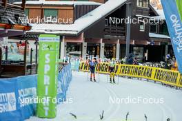 29.01.2023, Trentino, Italy (ITA): Christoffer Lindvall (FIN), Filip Rosjoe (SWE), (l-r) - Ski Classics Marcialonga, Trentino (ITA). www.nordicfocus.com. © Vanzetta/NordicFocus. Every downloaded picture is fee-liable.