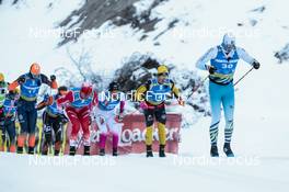 29.01.2023, Trentino, Italy (ITA): Jan Srail (CZE), Johannes Ekloef (SWE), Mattis Stenshagen (NOR), (l-r) - Ski Classics Marcialonga, Trentino (ITA). www.nordicfocus.com. © Vanzetta/NordicFocus. Every downloaded picture is fee-liable.