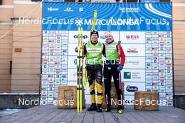 29.01.2023, Trentino, Italy (ITA): Anikken Gjerde Alnaes (NOR), Filip Rosjoe (SWE), (l-r) - Ski Classics Marcialonga, Trentino (ITA). www.nordicfocus.com. © Vanzetta/NordicFocus. Every downloaded picture is fee-liable.