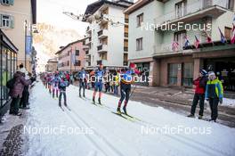 29.01.2023, Trentino, Italy (ITA): Karstein Johaug Jr. (NOR), Chris Andre Jespersen (NOR), Alvar Myhlback (SWE), (l-r) - Ski Classics Marcialonga, Trentino (ITA). www.nordicfocus.com. © Vanzetta/NordicFocus. Every downloaded picture is fee-liable.