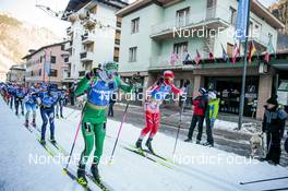29.01.2023, Trentino, Italy (ITA): Hans Petter Rolke (NOR), Francesco Ferrari (ITA), (l-r) - Ski Classics Marcialonga, Trentino (ITA). www.nordicfocus.com. © Vanzetta/NordicFocus. Every downloaded picture is fee-liable.