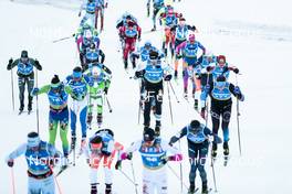 29.01.2023, Trentino, Italy (ITA): Start of the race feature - Ski Classics Marcialonga, Trentino (ITA). www.nordicfocus.com. © Vanzetta/NordicFocus. Every downloaded picture is fee-liable.