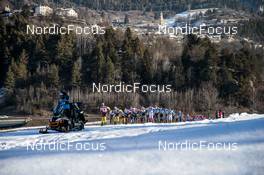 29.01.2023, Trentino, Italy (ITA): Heading group racing after Tesero in Val di Fiemme feature - Ski Classics Marcialonga, Trentino (ITA). www.nordicfocus.com. © Vanzetta/NordicFocus. Every downloaded picture is fee-liable.