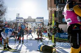 29.01.2023, Trentino, Italy (ITA): Finish Line feature - Ski Classics Marcialonga, Trentino (ITA). www.nordicfocus.com. © Vanzetta/NordicFocus. Every downloaded picture is fee-liable.
