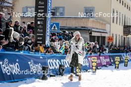29.01.2023, Trentino, Italy (ITA): The Soreghina, Sabrina Pellegrin, at the finish line feature - Ski Classics Marcialonga, Trentino (ITA). www.nordicfocus.com. © Vanzetta/NordicFocus. Every downloaded picture is fee-liable.